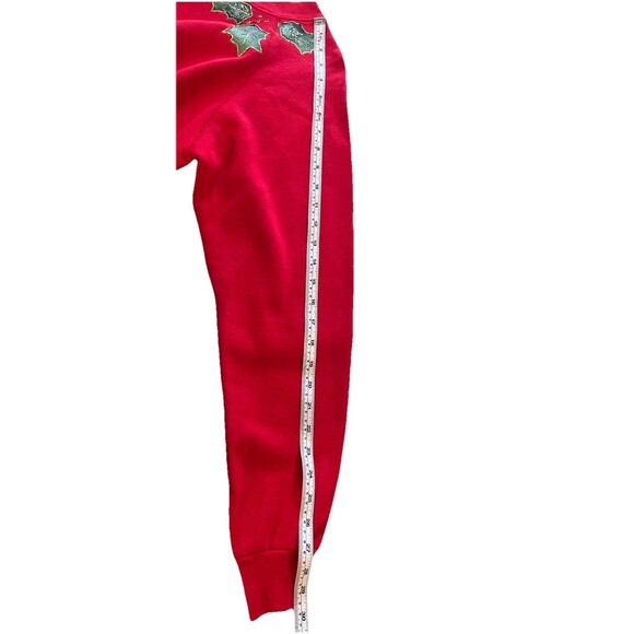 Hanes Her Way Christmas Sweatshirt Pullover Red Vintage Holiday Festive Shirt - Picture 10 of 12